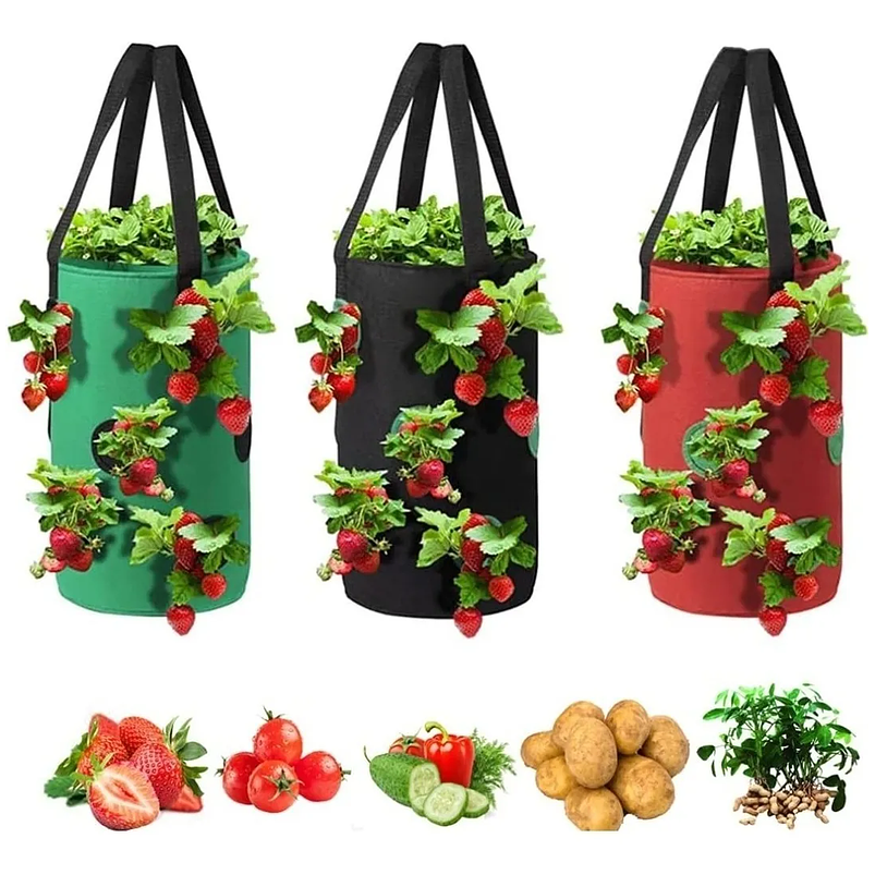 Maceta Siembra Tela Especial Colgar x3 Galón 20cm Diámetro x30 Alto 8