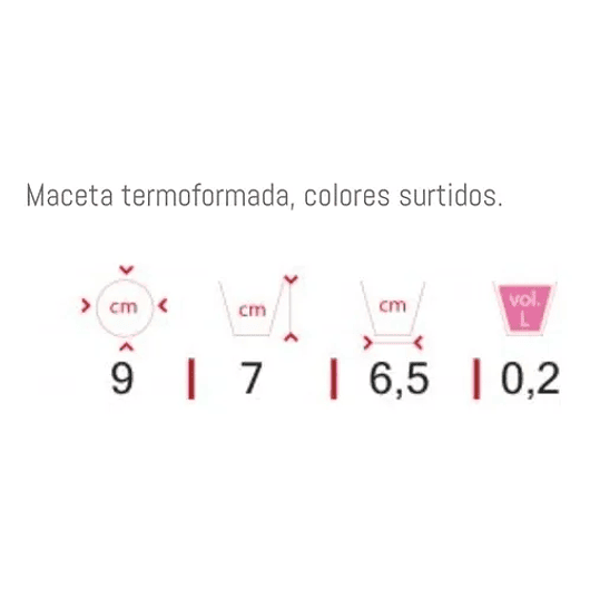 Matera plástica tipo vivero x25 unidades color 9cm diámetro x7cm alto 6