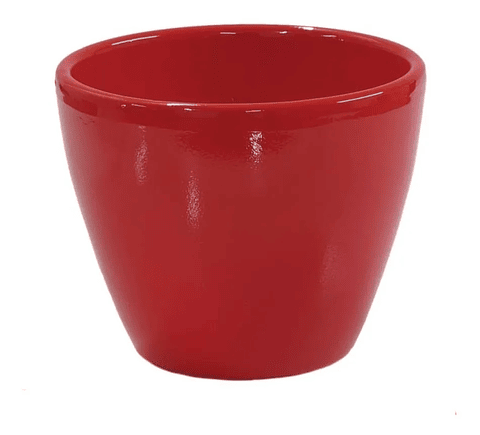 Maceta En Arcilla Pintada Brillante Tulipa 14cm Diámetro x11cm Alto