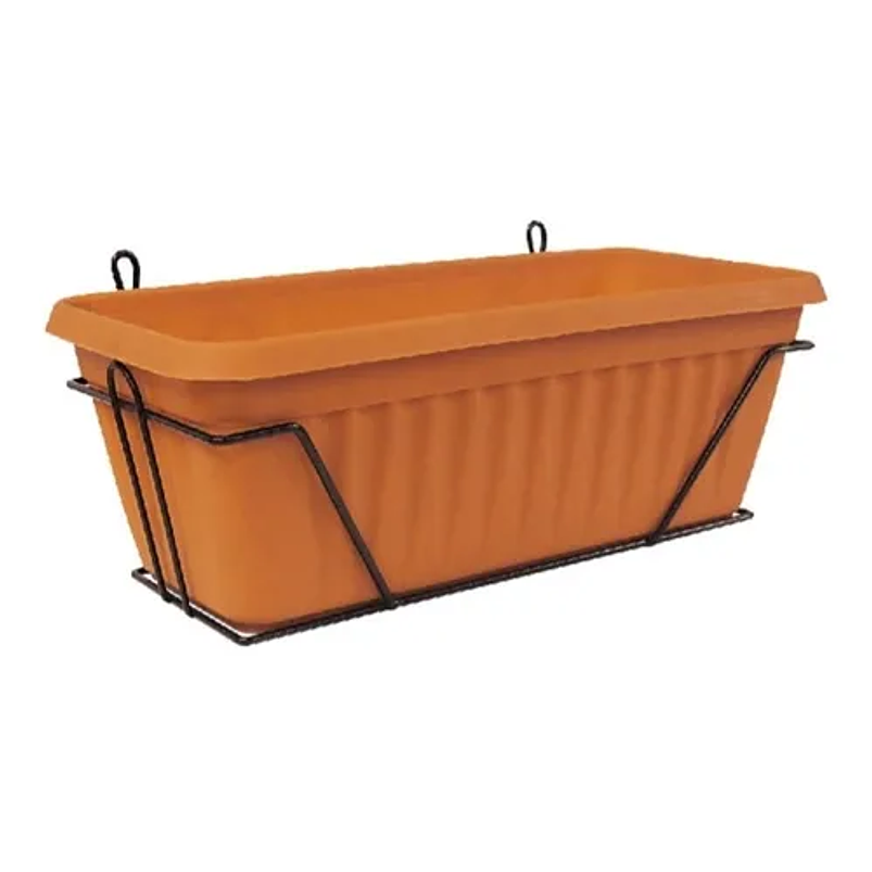 Maceta Plástica Colores Soporte Pared Rectangular 35cm Largo 1