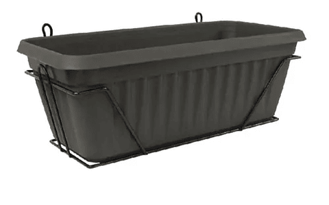 Maceta Plástica Colores Soporte Pared Rectangular 35cm Largo