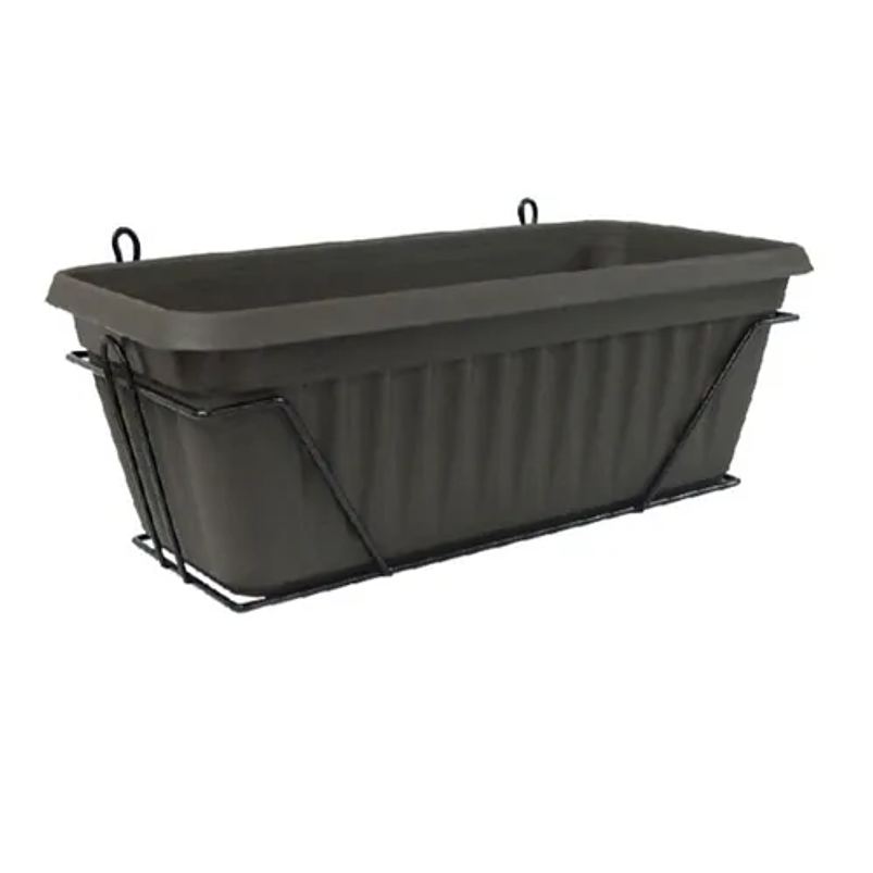 Maceta Plástica Colores Soporte Pared Rectangular 35cm Largo 2