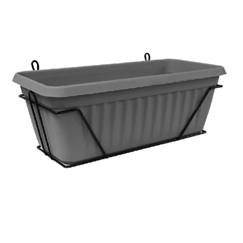 Maceta Plástica Colores Soporte Pared Rectangular 35cm Largo 3