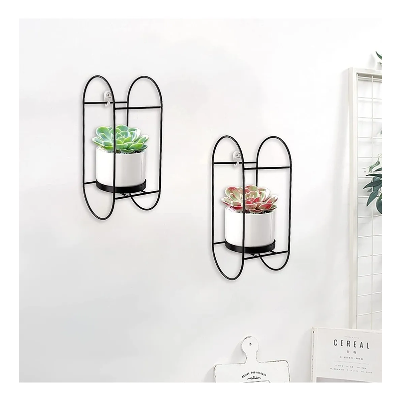 Juego De Macetas Cerámica Fina Más Soporte Pared x2 Unidades 2