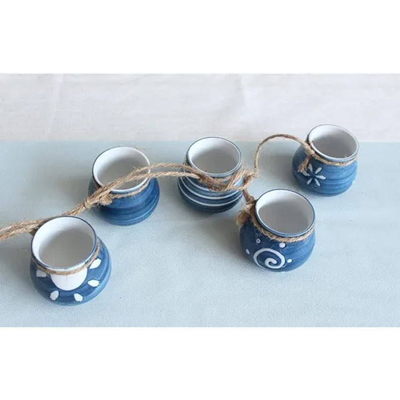 Maceta Plantas Colgante x4 Unidades Cerámica 7,8cm Diámetro x7cm Alto 6