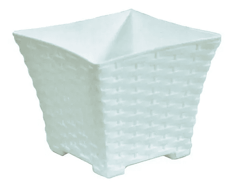 Maceta Plantas Cuadrada Plástica Rattan Mediana 25x25x21 Alto