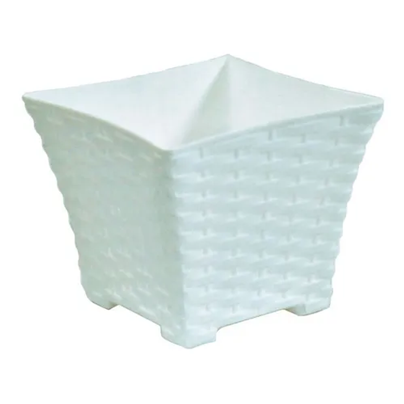 Maceta Plantas Cuadrada Plástica Rattan Mediana 25x25x21 Alto 1