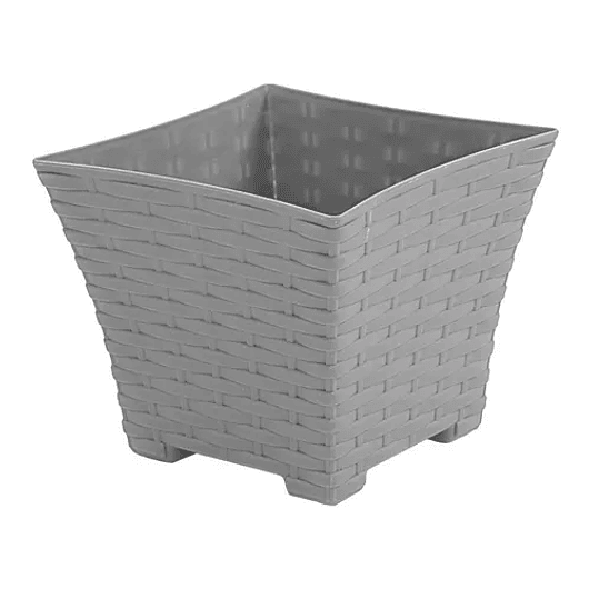 Maceta Plantas Cuadrada Plástica Rattan Mediana 25x25x21 Alto 4