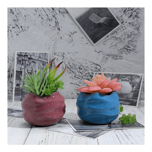 Juego De Macetas Cerámica Fina x4 Unidades 8cm Diámetro x6cm Alto 6