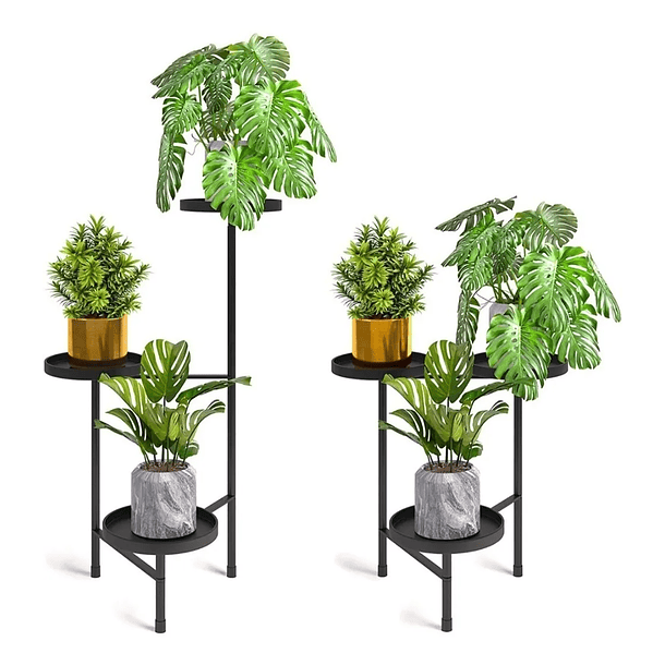 Soporte De Macetas Plantas Metálico Multiposición 3 Niveles