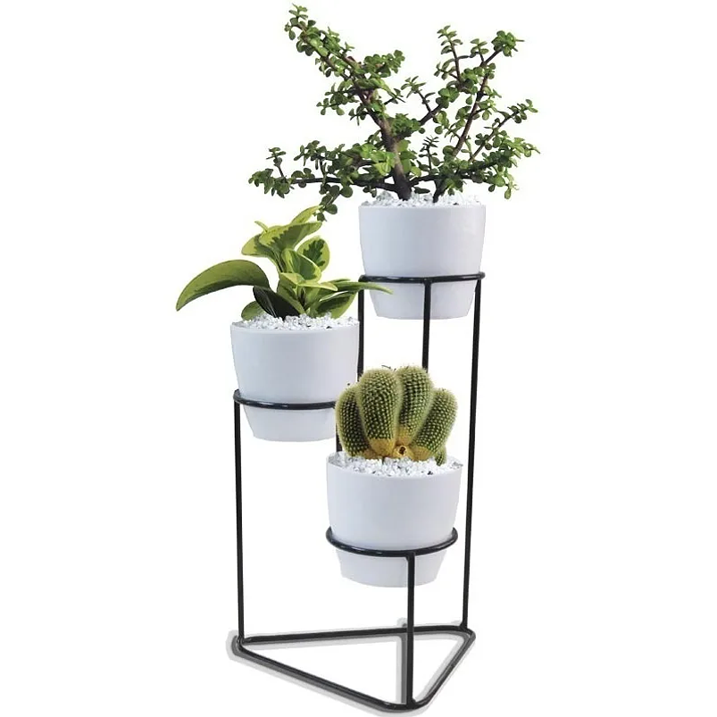 Soporte Matera Maceta x3 Puestos(9cm) Redondo 29,5 centímetros Alto 2