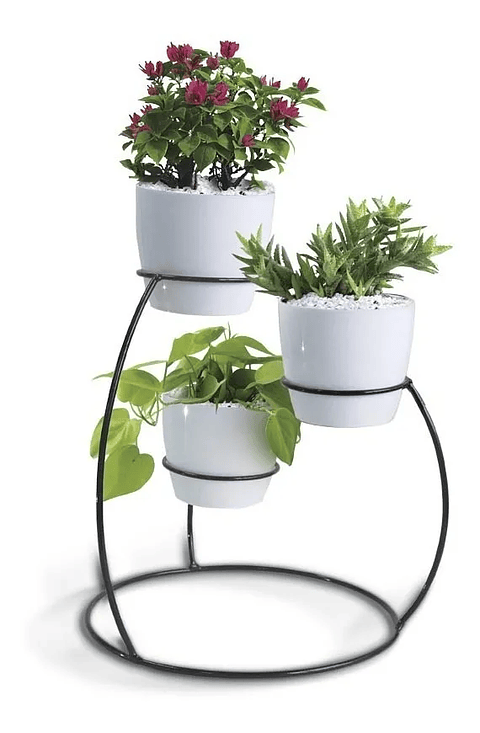 Soporte Para Maceta x3 Puestos(9cm) Redondo 26 centímetros Alto Barú