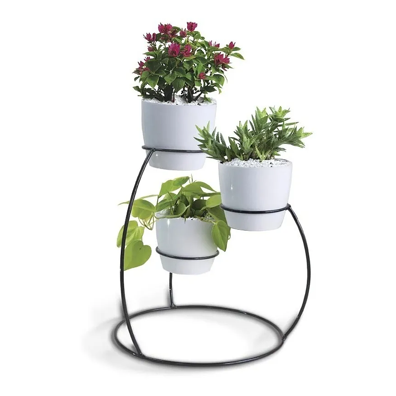 Soporte Para Maceta x3 Puestos(9cm) Redondo 26 centímetros Alto Barú 1