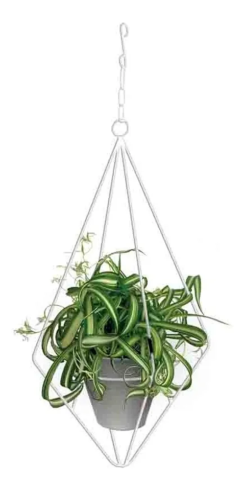 Soporte Matera Maceta Diseño Diamante De Colgar 63 centímetros Alto