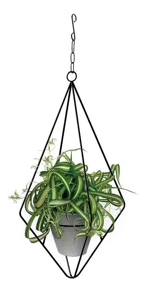 Soporte Matera Maceta Diseño Diamante De Colgar 63 centímetros Alto