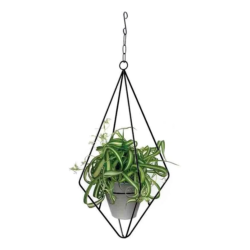 Soporte Matera Maceta Diseño Diamante De Colgar 63 centímetros Alto 1