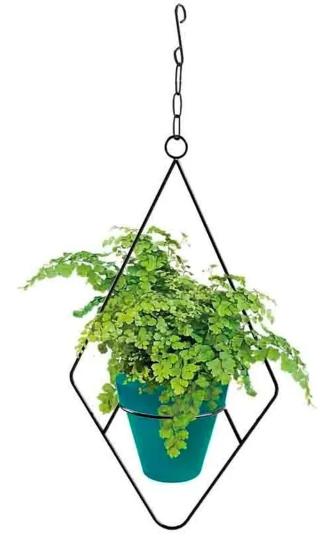 Soporte de Plantas Diseño Rombo Para Macetas Colgante 48cms Alto x 13cm Diámetro