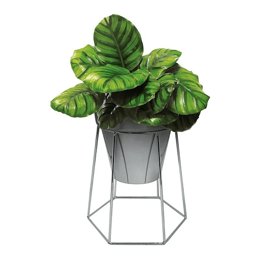 Soporte Más Maceta de Mesa Metalizado 18,5cm Alto x13 cm Diámetro  2