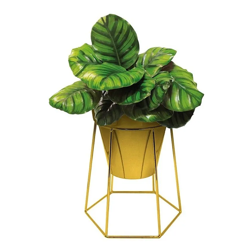 Soporte Más Maceta de Mesa Metalizado 18,5cm Alto x13 cm Diámetro  4