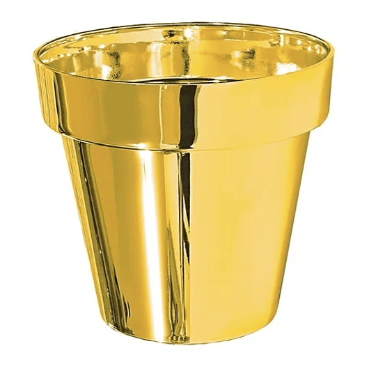 Soporte Más Maceta de Mesa Metalizado 18,5cm Alto x13 cm Diámetro  6