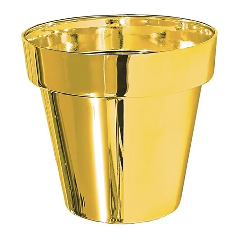 Soporte Más Maceta de Mesa Metalizado 18,5cm Alto x13 cm Diámetro  6