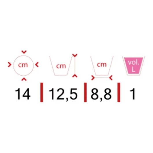 Soporte Más Maceta de Mesa Metalizado 18,5cm Alto x13 cm Diámetro  8