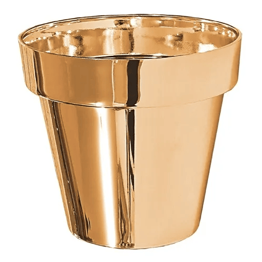 Soporte Más Maceta de Mesa Metalizado 18,5cm Alto x13 cm Diámetro  9