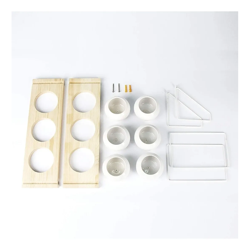 Soporte Madera De Macetas x6 Cerámica Premium Pared 4