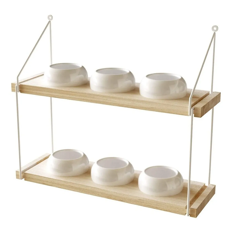 Soporte Madera De Macetas x6 Cerámica Premium Pared 1