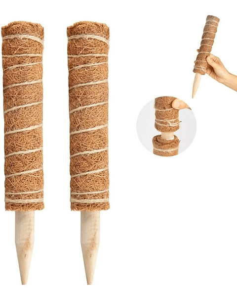Soporte Totem En Fibra De Coco Plantas Trepadoras x2 Unidades