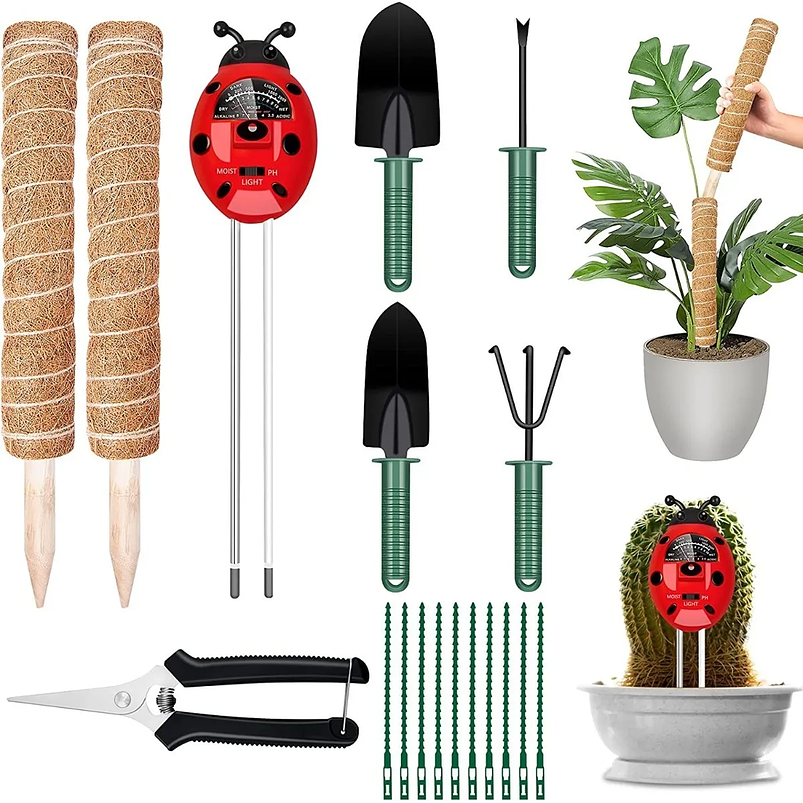 Kit Soporte De Plantas En Fibra De Coco x2 Unidades Más Herramientas 1