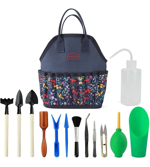 Kit Herramientas Jardín Cactus Plantas Suculenta x13 Piezas Más Bolso