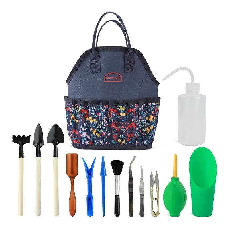 Kit Herramientas Jardín Cactus Plantas Suculenta x13 Piezas Más Bolso 1