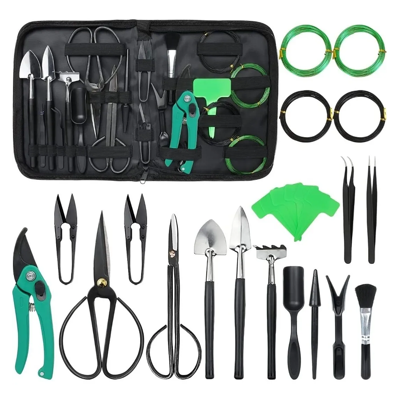 Kit Herramientas Bonsái Acero x19 Piezas Más Estuche 1