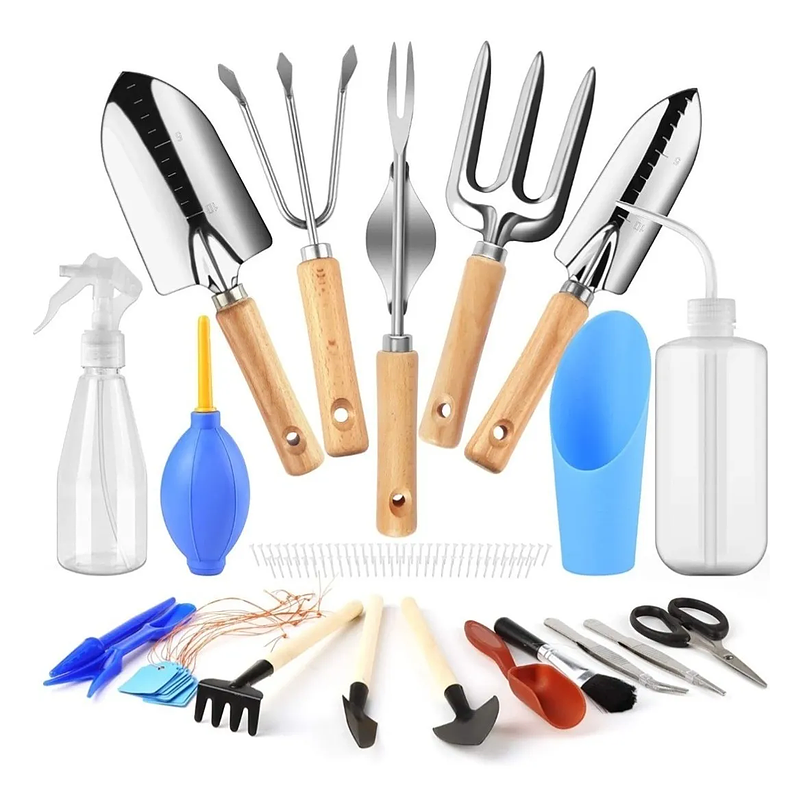 Kit Herramientas Jardinería Plantas Pequeñas x20 Piezas Acero 1