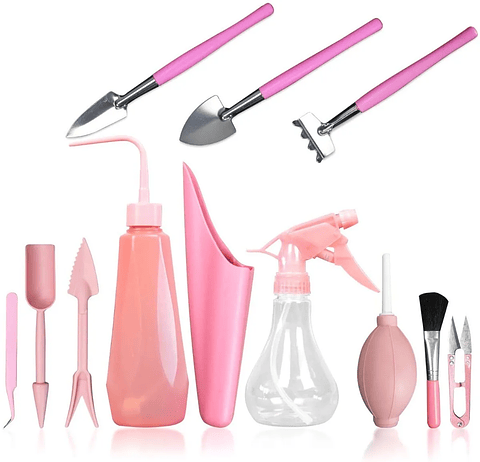 Kit Siembra Herramientas Jardín, Cactus, Plantas x12 Piezas