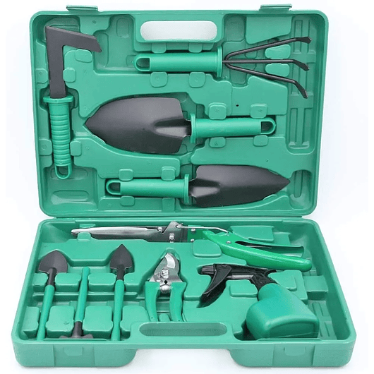 Kit Herramientas De Jardinería x10 Piezas Más Estuche 1