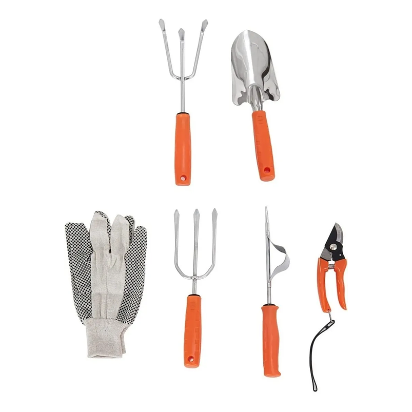 Kit Herramientas Jardinería x5 Piezas En Acero Inoxidable 1