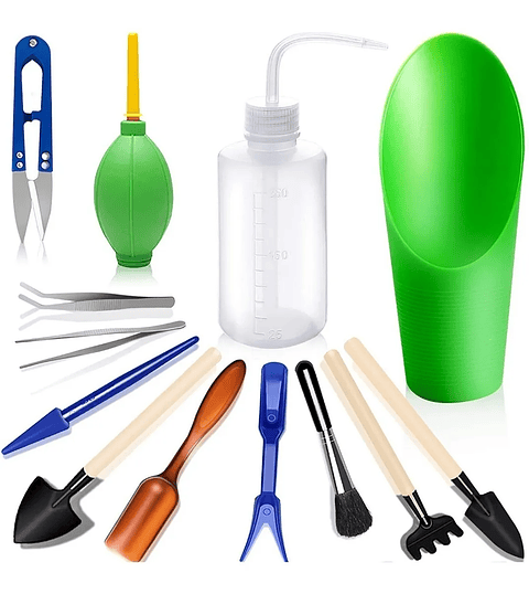 Kit Herramientas De Jardín x13 Piezas Cactus y Suculentas