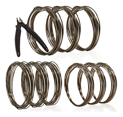 Alambres Entrenamiento Bonsái Aluminio 9 Rollos 45,6 metros pinza