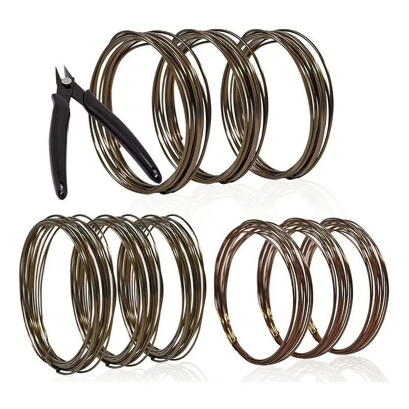 Alambres Entrenamiento Bonsái Aluminio 9 Rollos 45,6 metros pinza 1