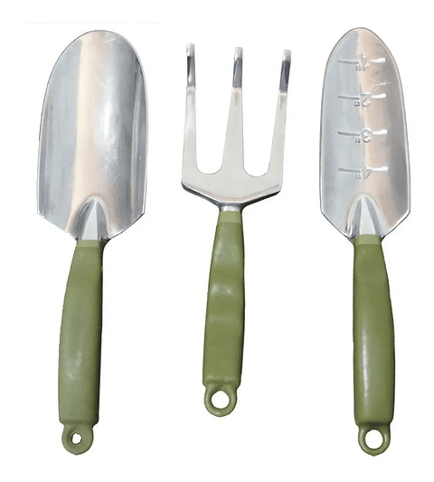 Kit Herramienta Jardinera x3; Pala Rastrillo Palín Aluminio