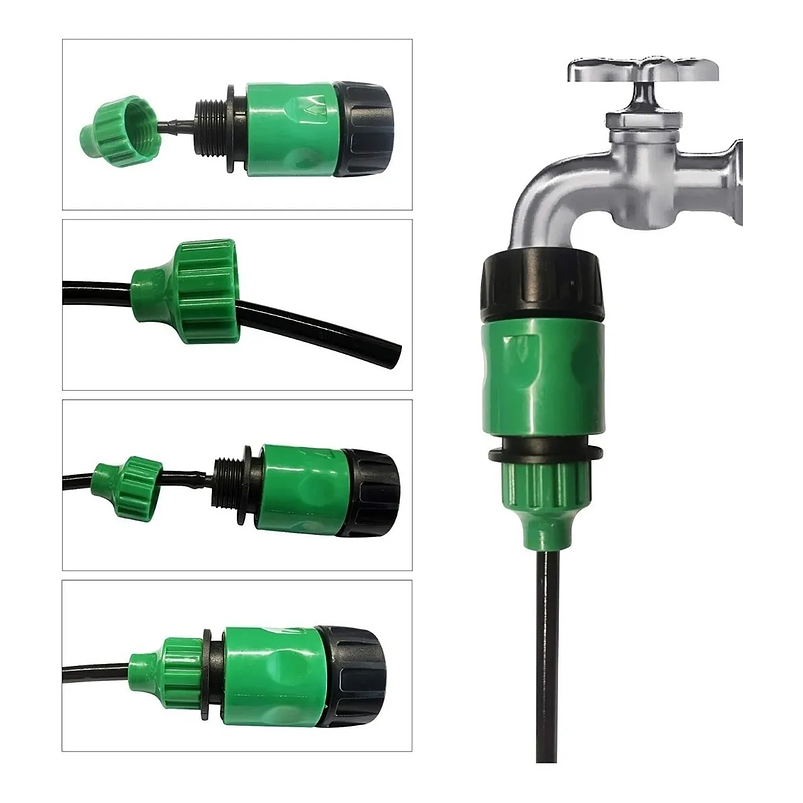 Kit Sistema Riego De Jardín Por Goteo 168 Piezas 1/4 15 Metros 4