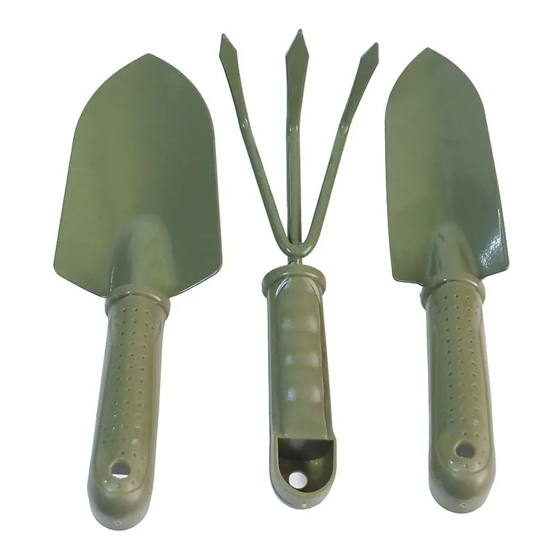 Kit Herramienta De Jardinera x3; Pala Rastrillo Palín Acero 9