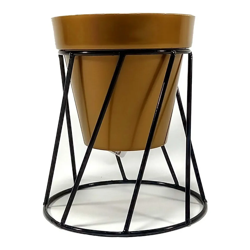 Soporte de Maceta para Mesa más Maceta Plástica Brillante 14cm Negro 3