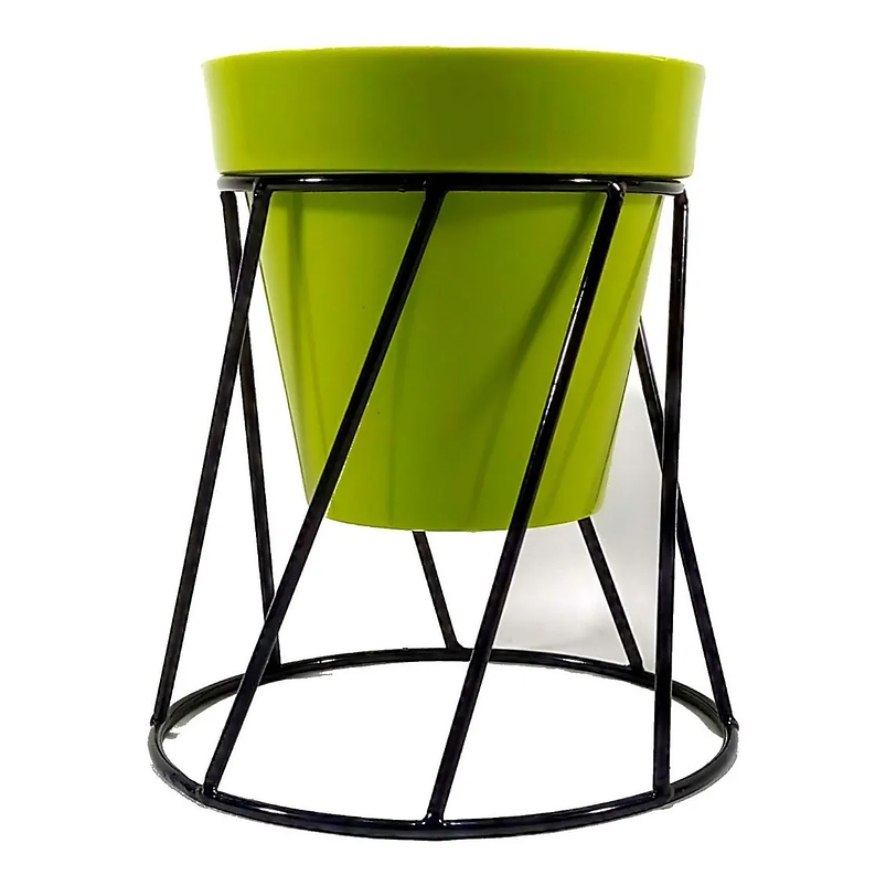 Soporte de Maceta para Mesa más Maceta Plástica Brillante 14cm Negro 7