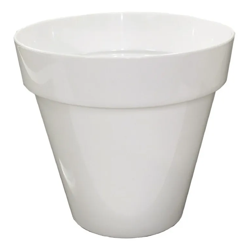 Soporte de Maceta para Mesa más Maceta Plástica Brillante 14cm Blanco 8