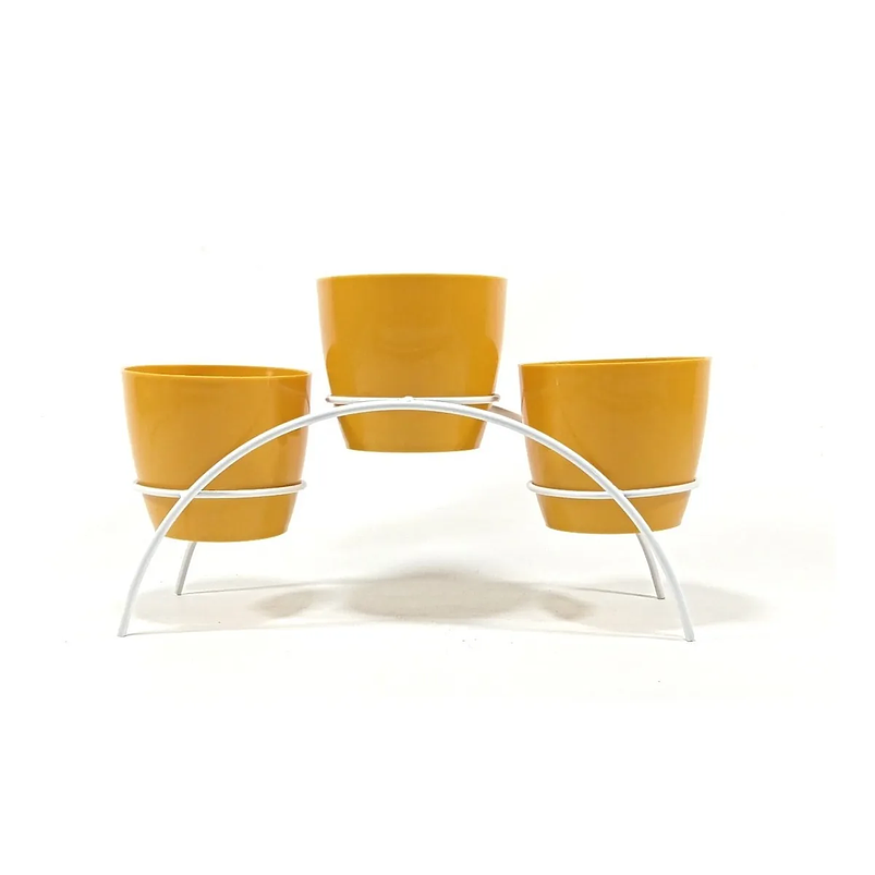 Soporte de Mesa Decorativo Plantas Más 3 Macetas 9cm Diámetro Blanco 1