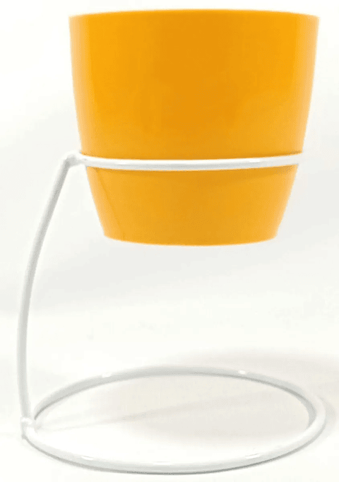 Soporte de Mesa Para Plantas más Maceta Bahía 9cm Diámetro Blanco