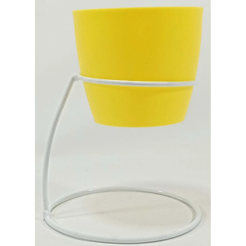 Soporte de Mesa Para Plantas más Maceta Bahía 9cm Diámetro Blanco 6